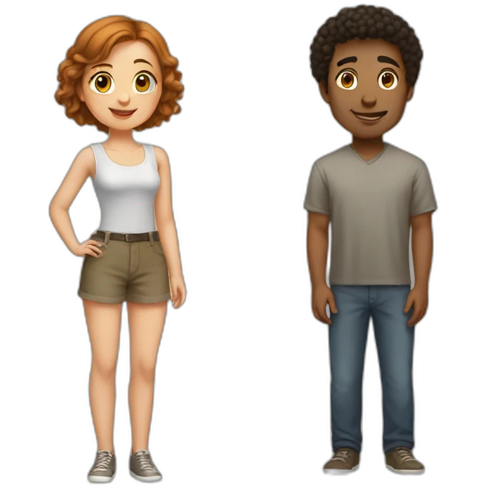 Love of a short man with a tall girl emoji