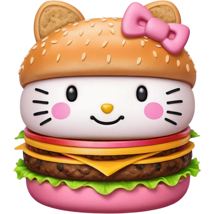 Hello kitty hamburger emoji