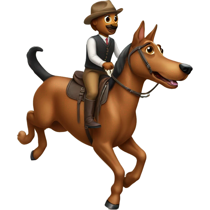 Weiner dog riding a horse emoji