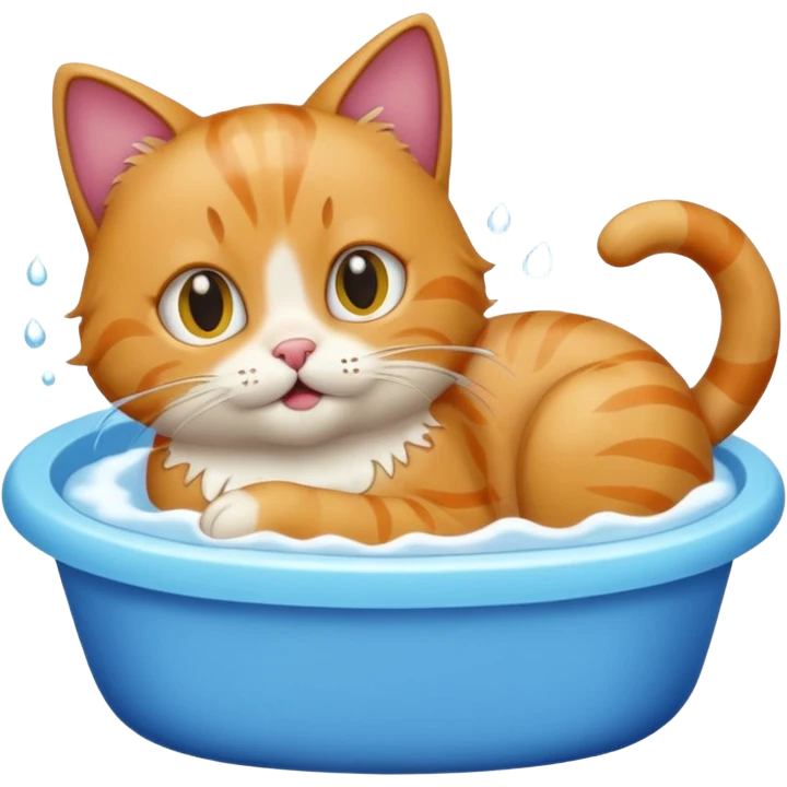 Cat taking a bath  emoji