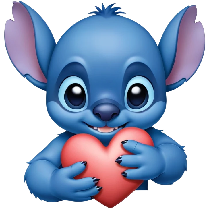 Stitch making a heart with his hand emoji