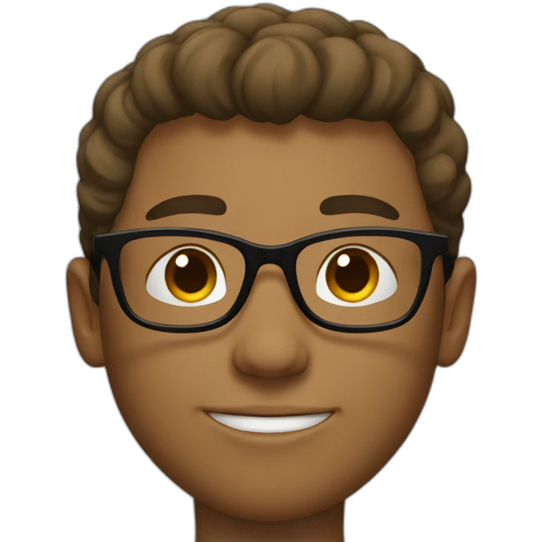 Young man wearing black glasses emoji