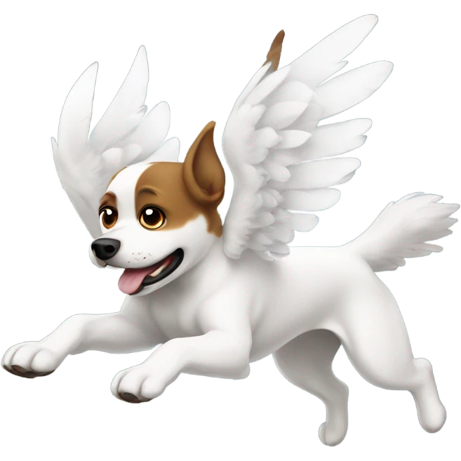 Flying Dog with white wings emoji