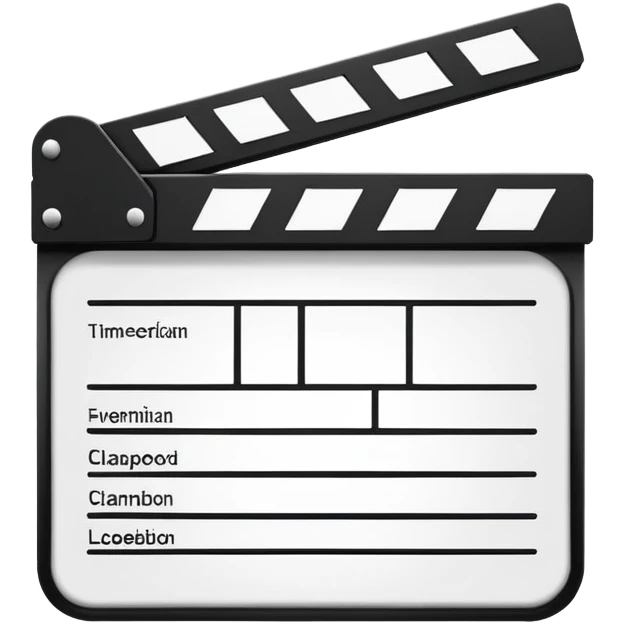 minimal movie clapperboard icon, essential lines only emoji