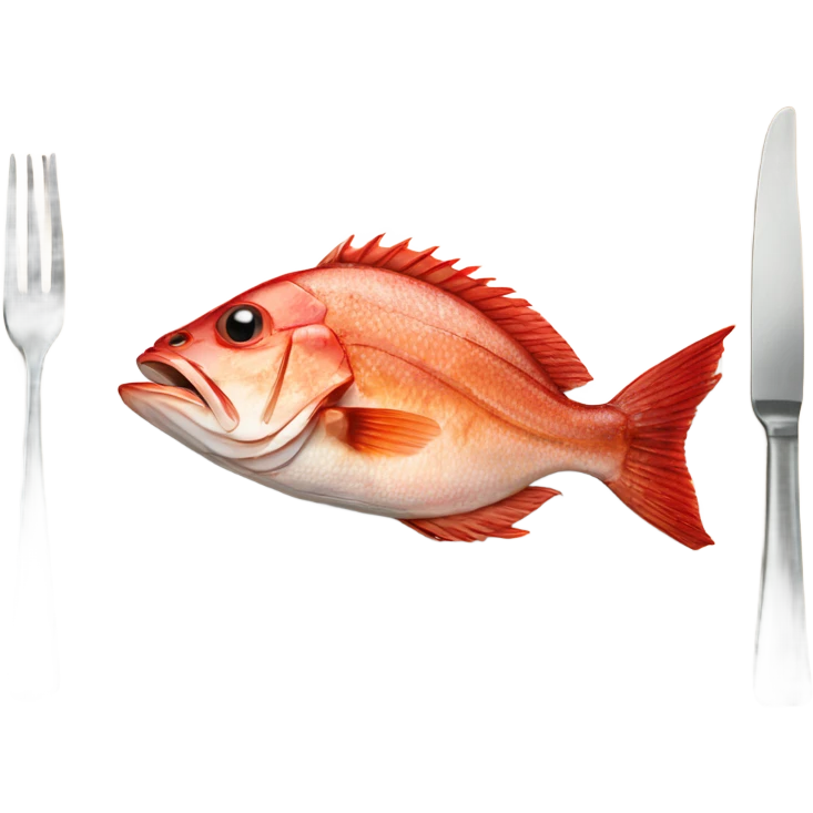 grilled red snapper on plate emoji