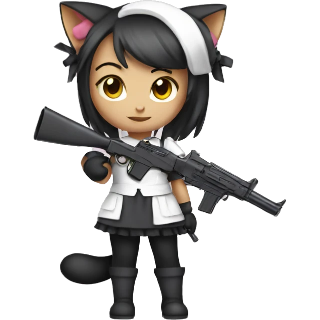 maid catgirl with gun emoji