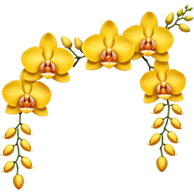 Yellow side facing orchid flower of indian wedding garland emoji