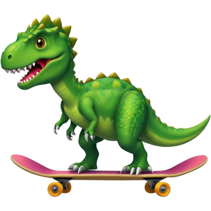 Dinosaur and skateboard emoji combination emoji