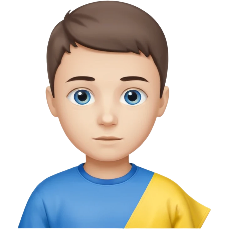 The Ukrainian boy with flag emoji