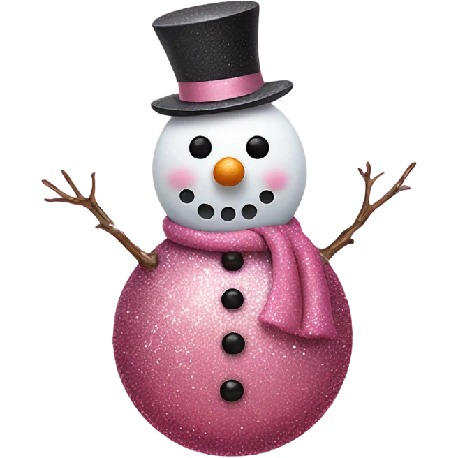Rose pink snowman with glitter  emoji
