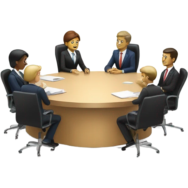 business people sitting at a round table  emoji