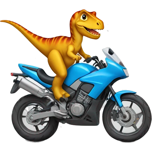 Un dinosaurio montando en moto emoji