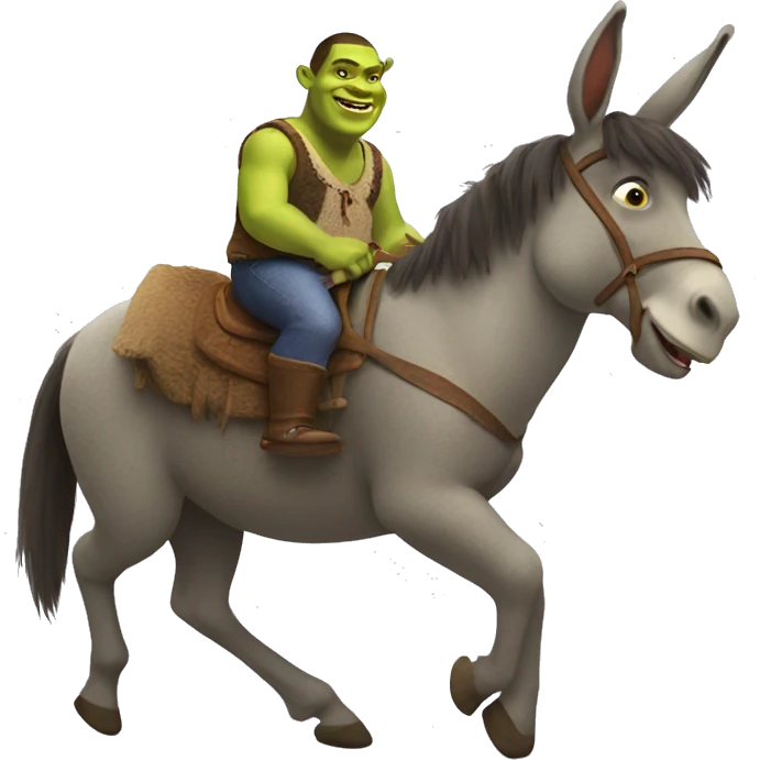 Shrek riding donkey emoji