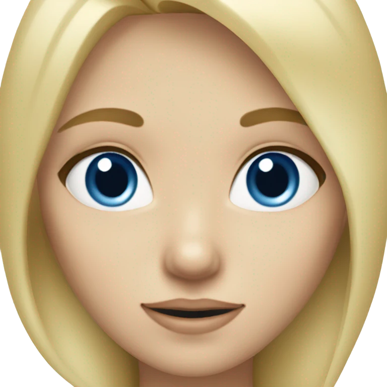 Caucasian skinny blonde girl with blue eyes  emoji