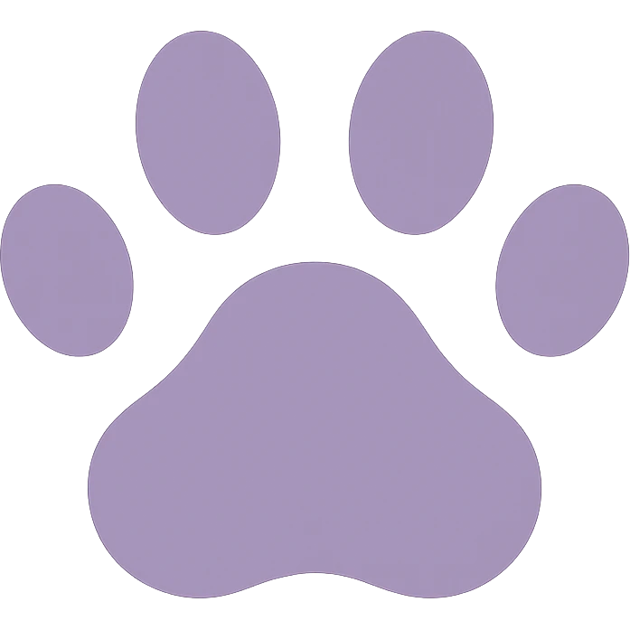 A dull purple Paw Prints emoji