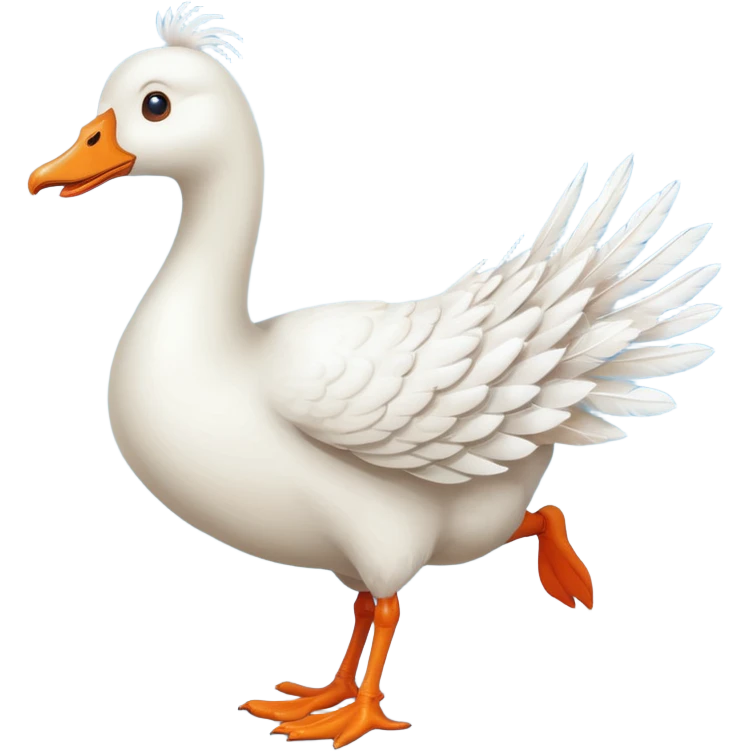 Running silly goose emoji