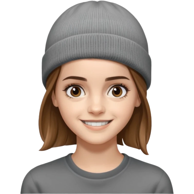 emma watson wearing gray beanie emoji