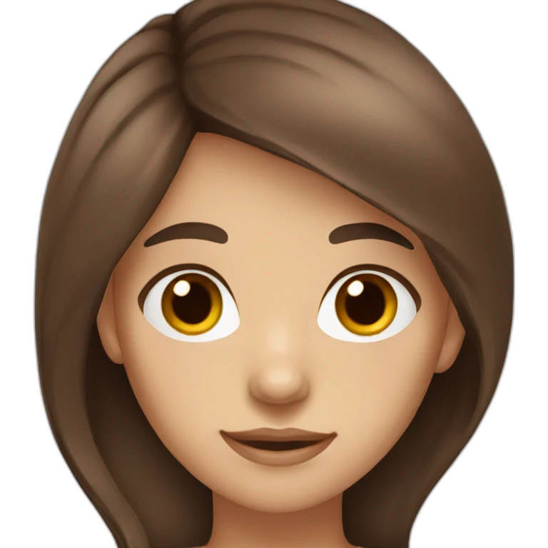 a girl with long dark brown hair with red coloring that covers almost all of her hair, brown eyes, light skin tone  emoji