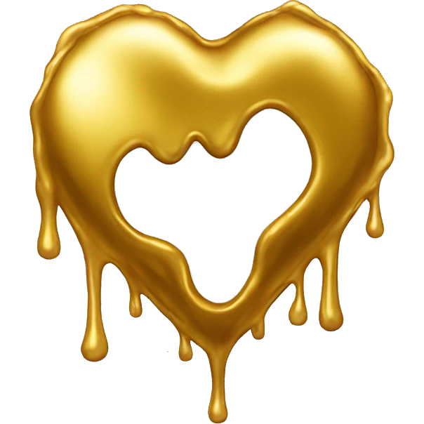 Melting gold heart  emoji