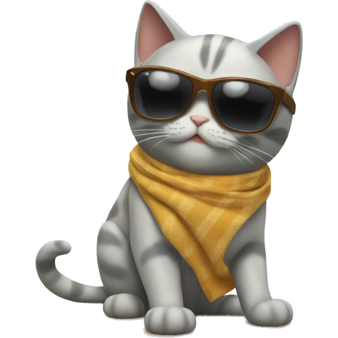 cat in sunglasses on a trip to the beach emoji