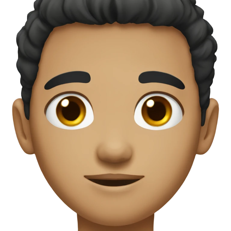 Boy with black hair and brown eyes emoji