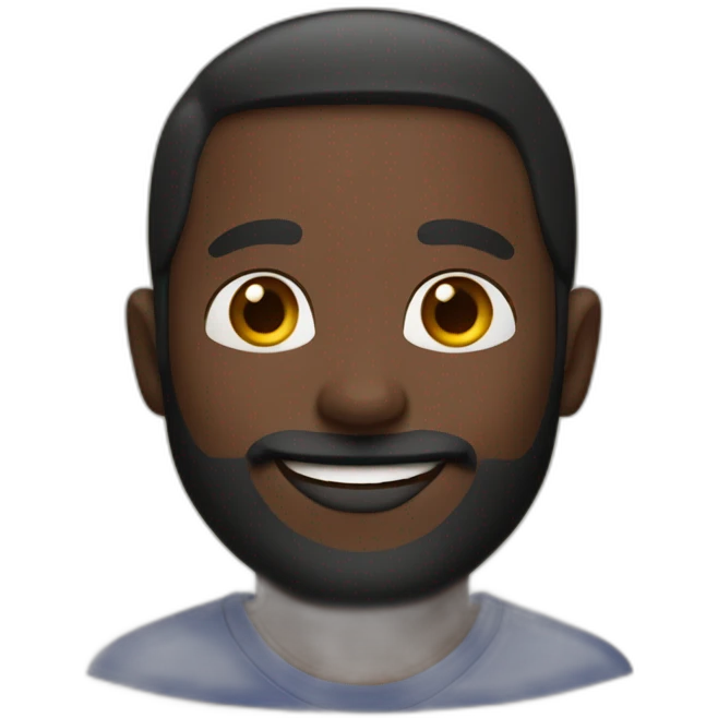 Bearded dark-skinned man looking happy emoji