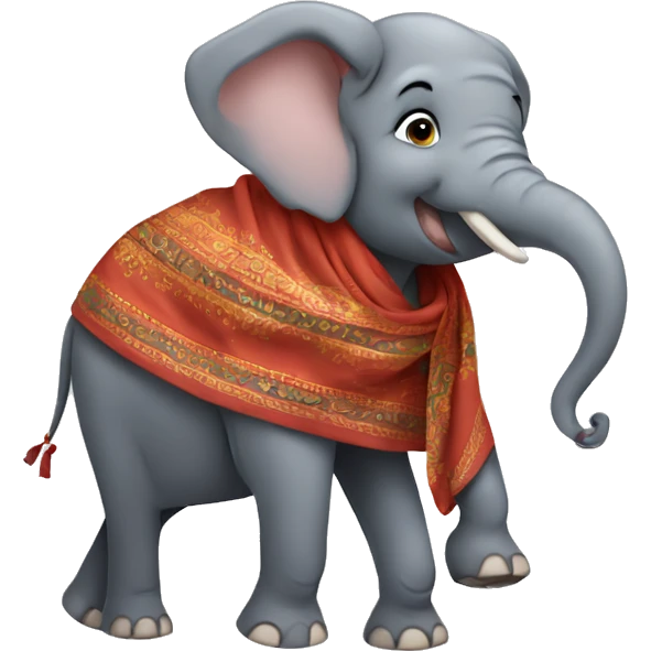 elephant with a pashmina on emoji