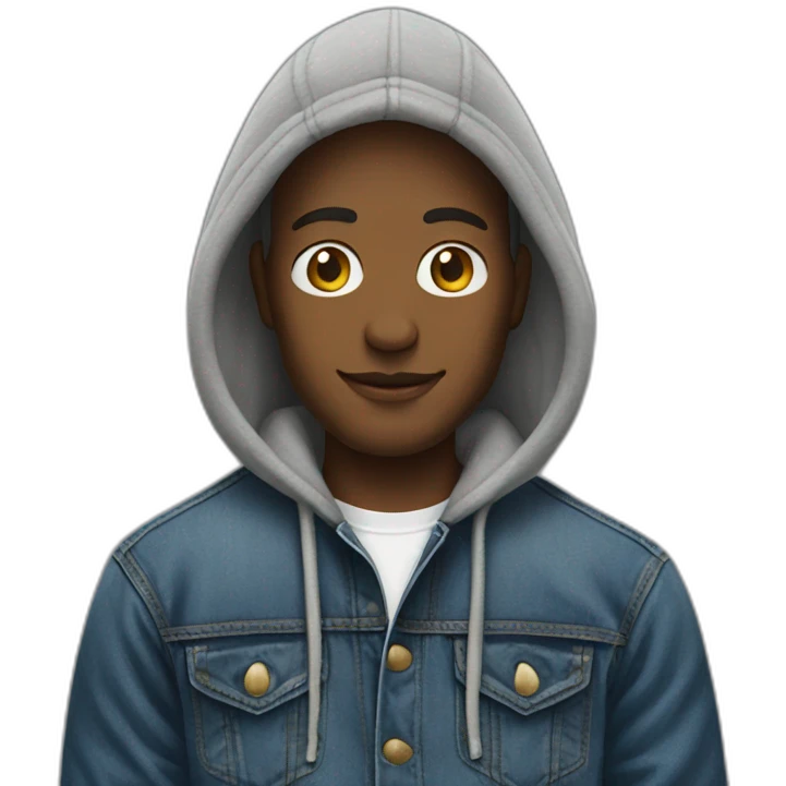 Man wearing levis hoodie emoji