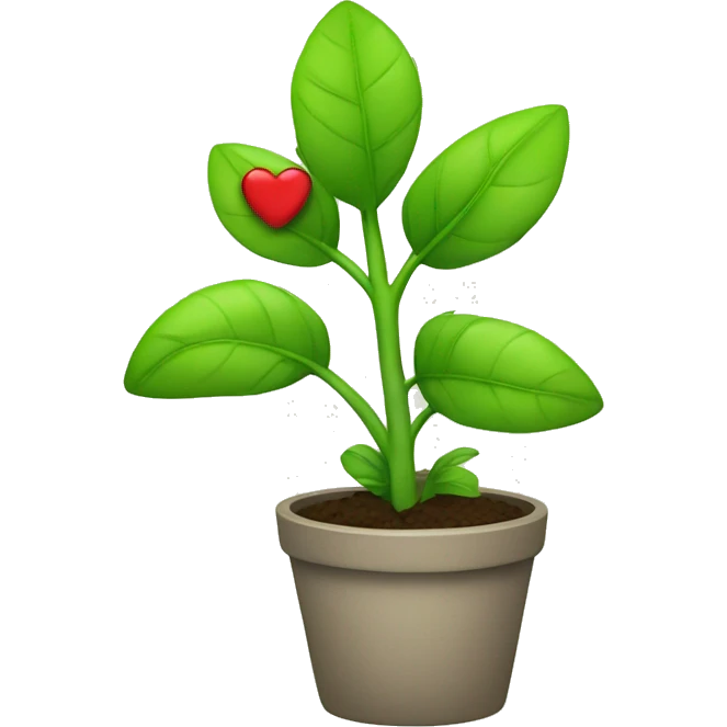 plant with hearts emoji