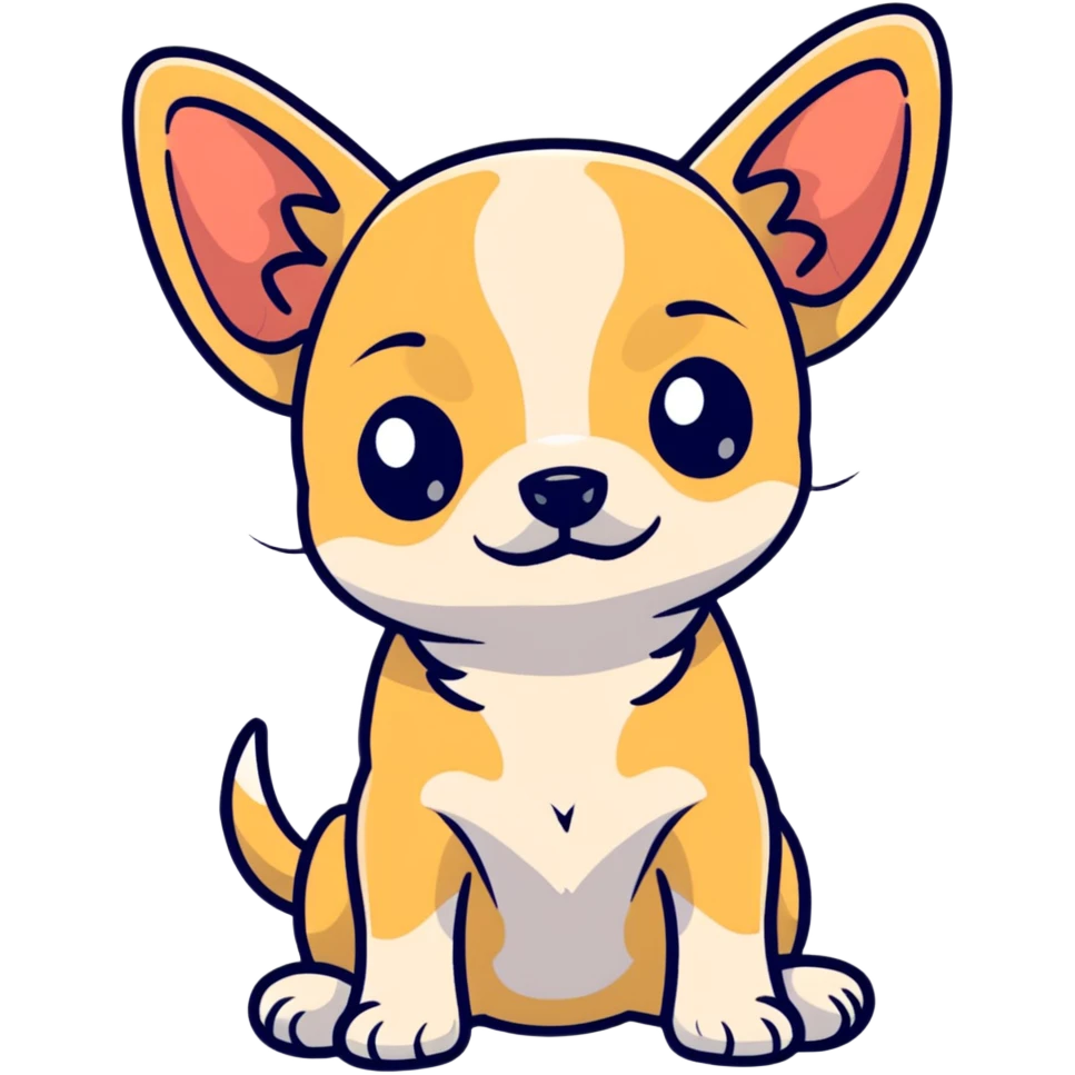 sad Chihuahua puppy with downturned expression emoji