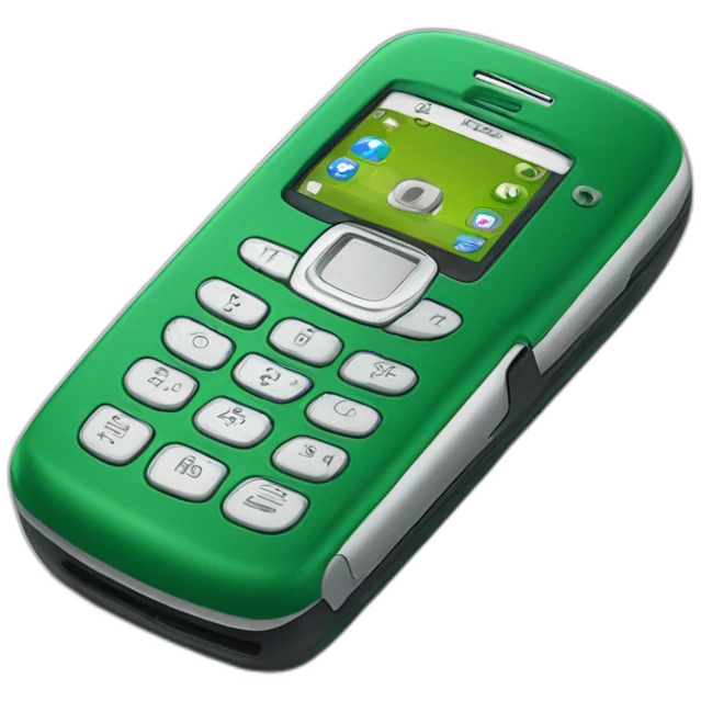 Green Nokia clamshell flip-phone emoji