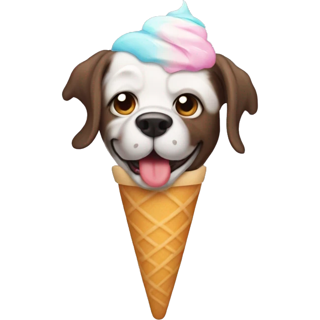 Perro con un helado emoji