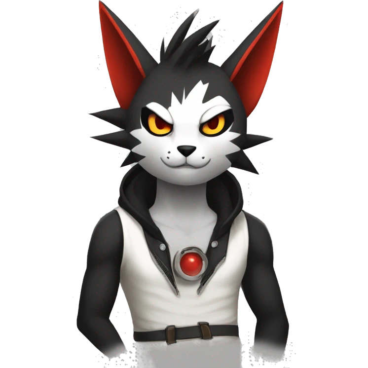 Black Cool Edgy Anthro Zangoose Litten Fakémon  emoji