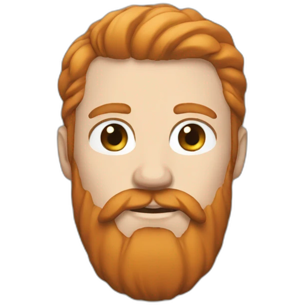 bold-man, white-skin, ginger long beard emoji
