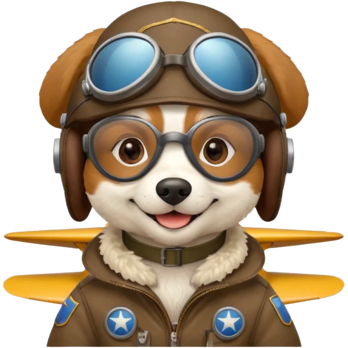 dog pilot riding plane emoji