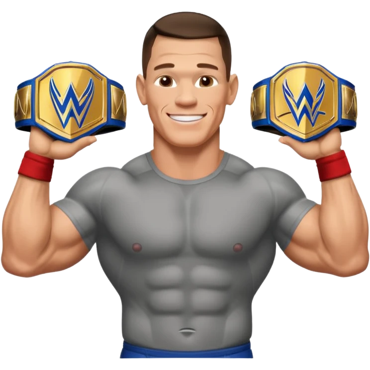 John Cena with wwe championship  emoji