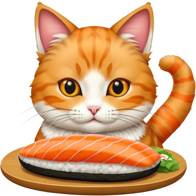 Cat whit sushi emoji