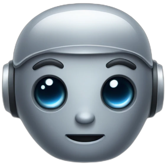 cute space gray robot face emoji