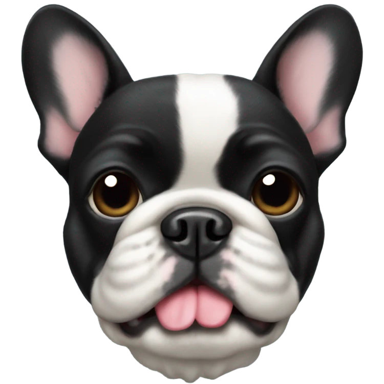 A black French bulldog with fluffy face fur  emoji