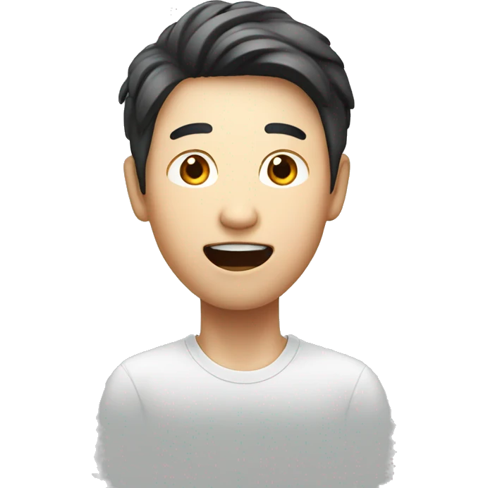 Smiling Korean Man have a surprised  emoji
