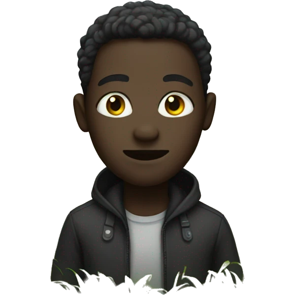 dark people in a field emoji