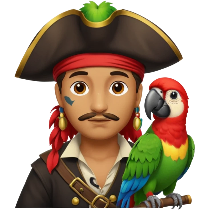 pirate and parrot emoji