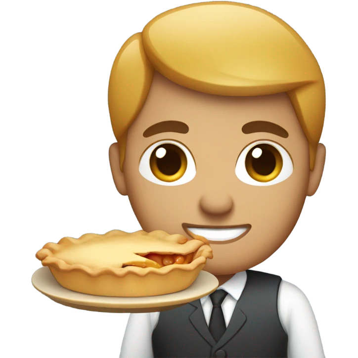 office worker holding an apple pie, Apple iOS emoji style emoji
