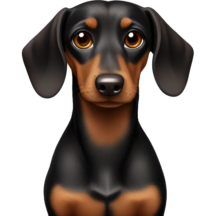 Black and Brown  Dauschund  emoji