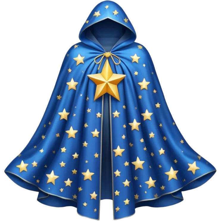 a fantasy  magic, white color with star pattern cloak emoji