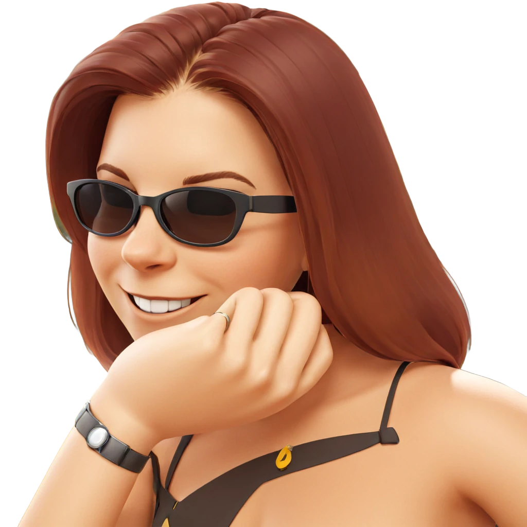 happy girl with sunglasses emoji
