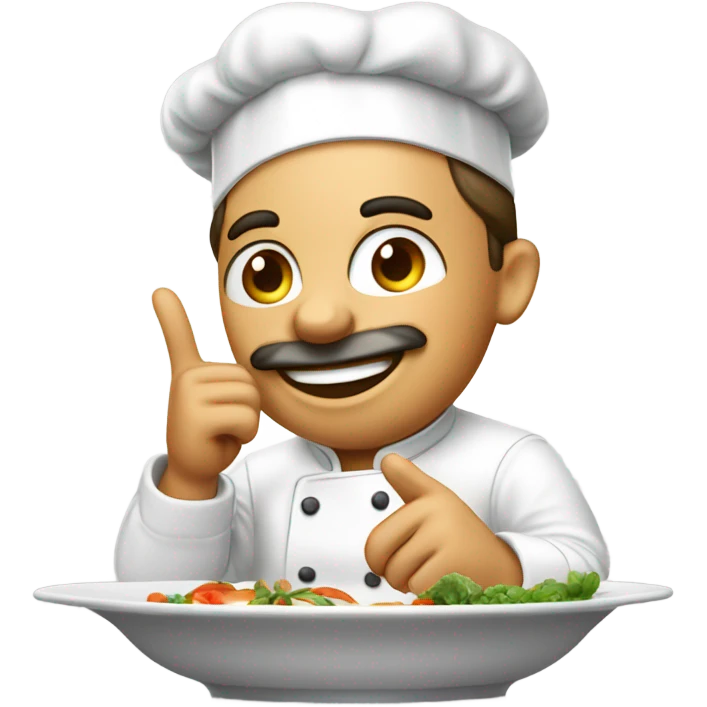 Chef kissing fingers over dish emoji