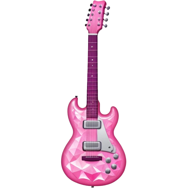 Guitar white light pink crystal pattern emoji