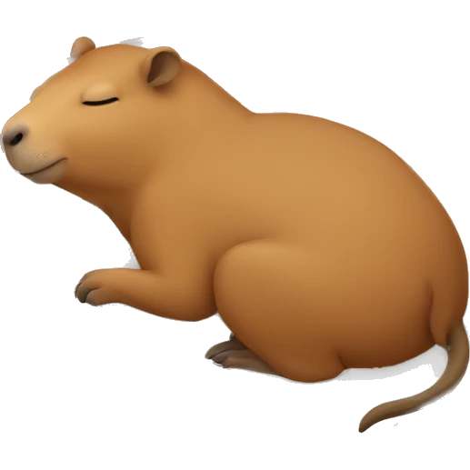 capybara sleeping in bed emoji
