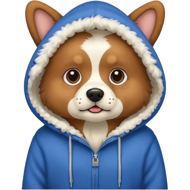 Dog wearing a hoodie emoji